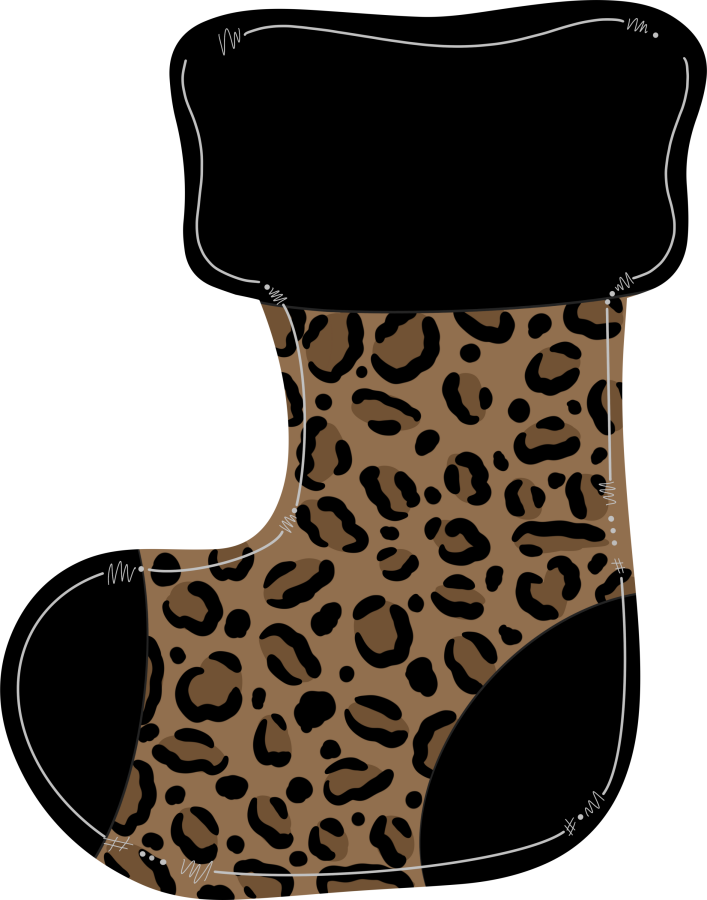 Stocking Animal Print 22" Wood Door Hanger - DECOE-W-193-DH