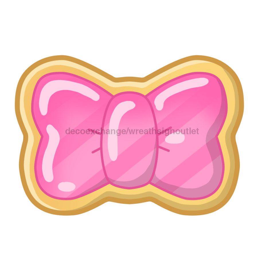 Sugar Cookie Bow Sugar Cookie 22" Wood Door Hanger - DECOE-W-903747-DH