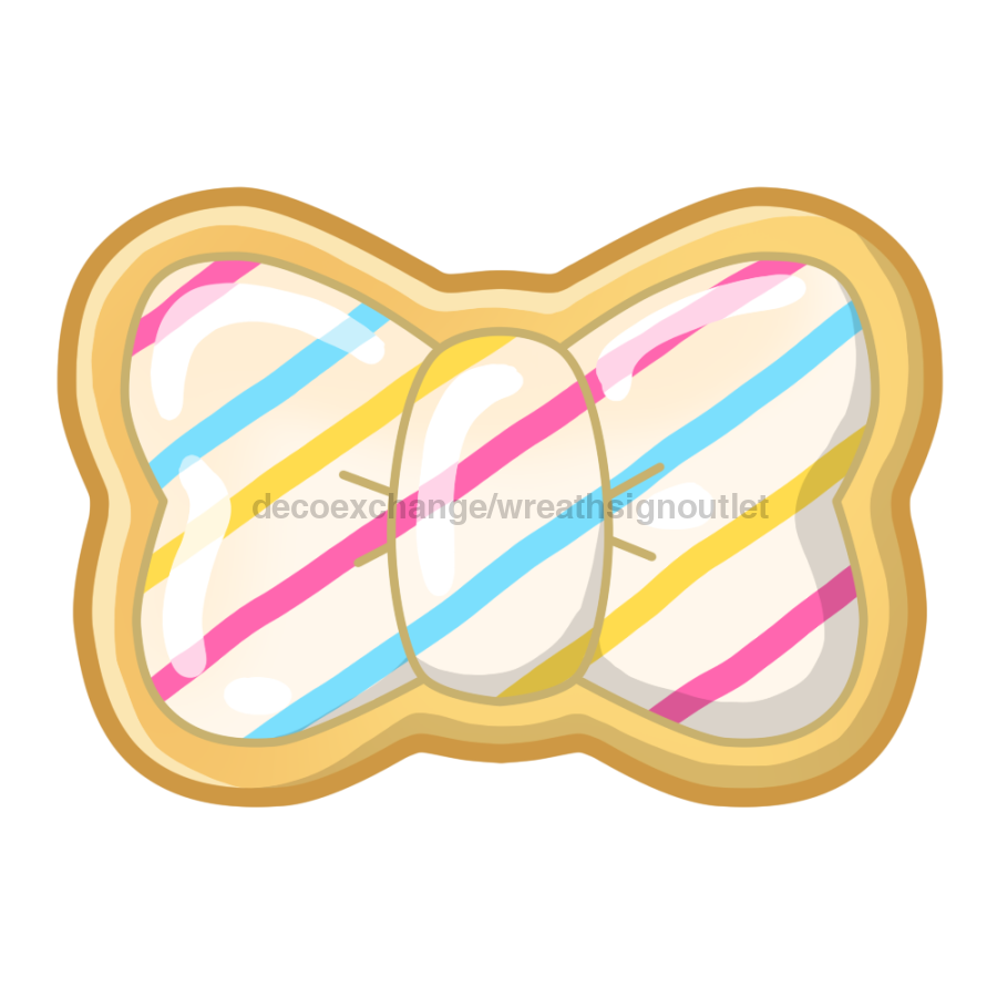 Sugar Cookie Bow Sugar Cookie 22" Wood Door Hanger - 44192661405851