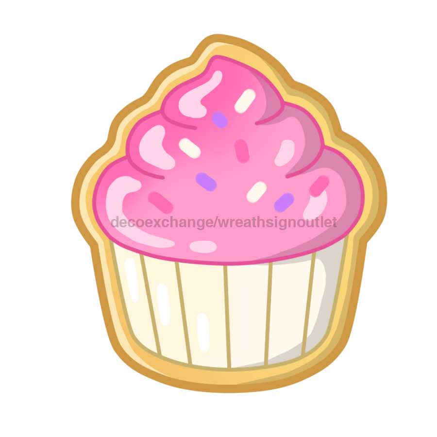 Sugar Cookie Cupcake Sugar Cookie 22" Wood Door Hanger - DECOE-W-903754-DH