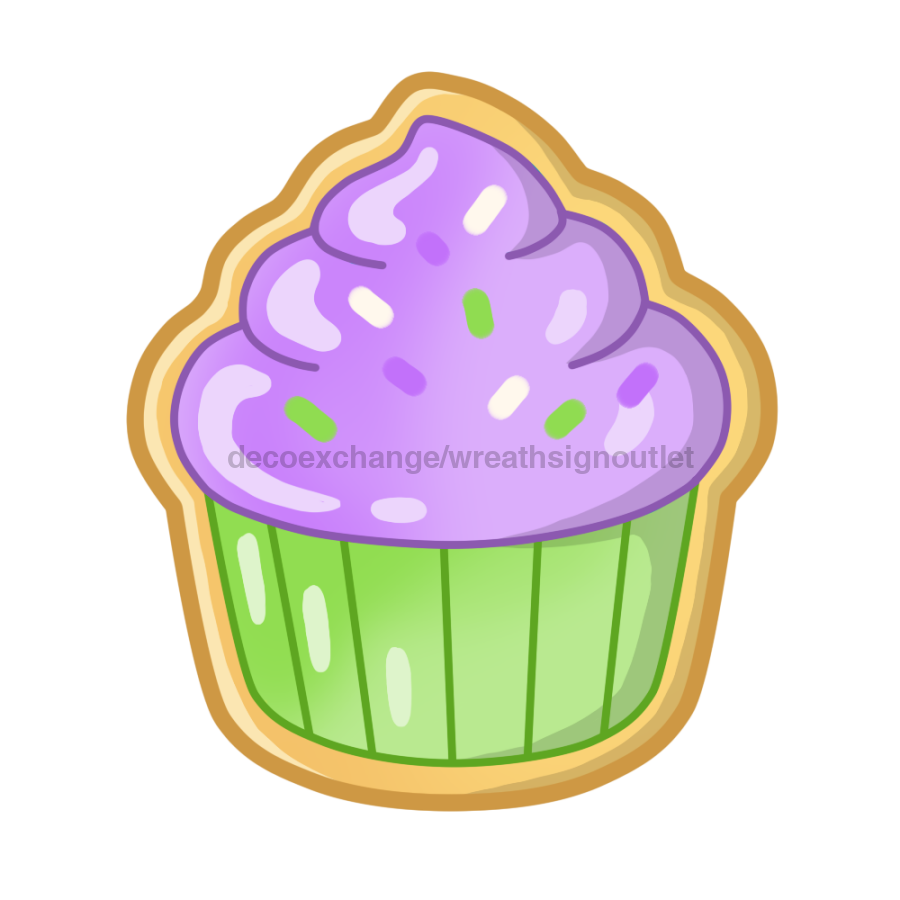 Sugar Cookie Cupcake Sugar Cookie 22" Wood Door Hanger - DECOE-W-903755-DH