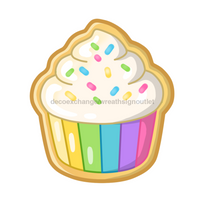 Thumbnail for Sugar Cookie Cupcake Sugar Cookie 22" Wood Door Hanger - 44192673235099