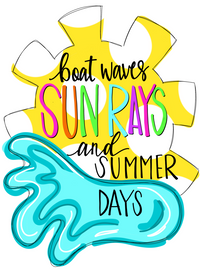 Thumbnail for Summer Beach 22" Wood Door Hanger - DECOE-W-538-DH