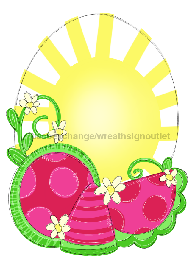Summer Blank Watermelon 22" Wood Door Hanger - DECOE-W-528-DH