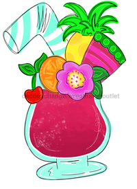 Thumbnail for Summer Pool Drink 22" Wood Door Hanger - DECOE-W-534-DH