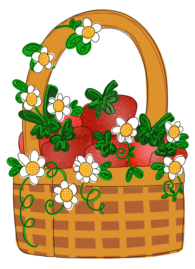 Summer Strawberry 22" Wood Door Hanger - DECOE-W-535-DH