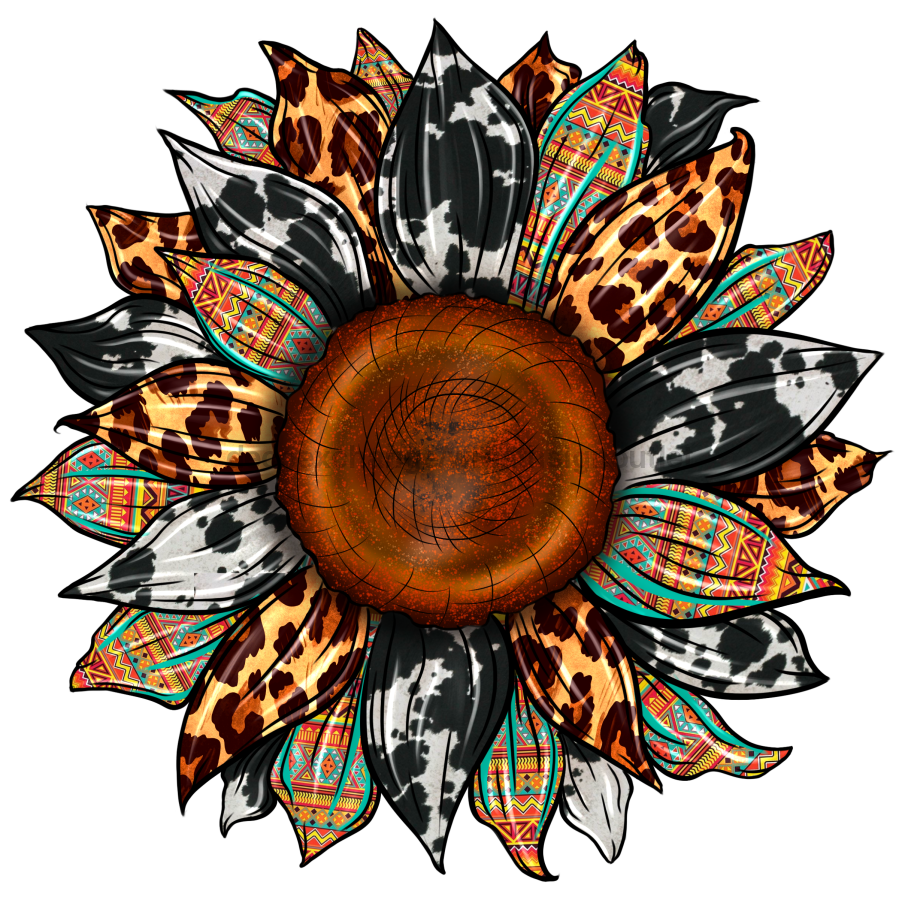 Sunflower, Cow Print Flower, Animal Print Flower, Fall Flower, wood sign, DECOE-W-077 - DecoExchange¬Æ