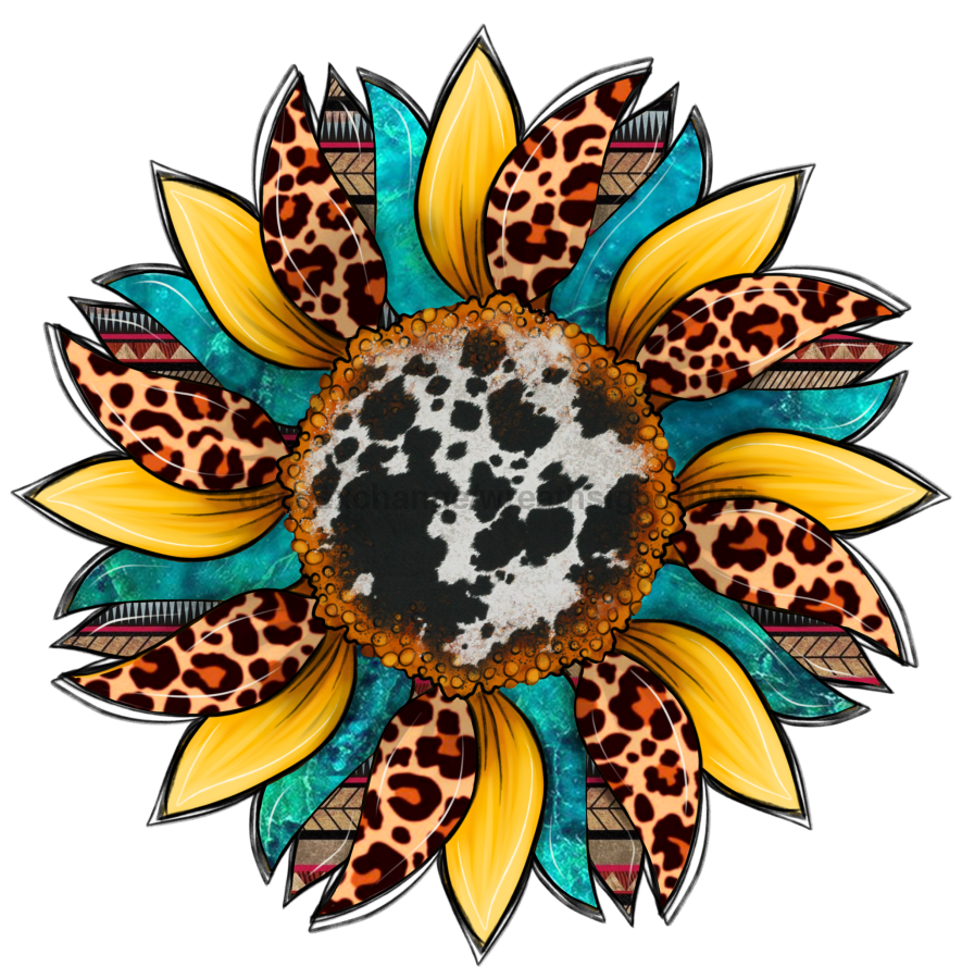 Sunflower, Cow Print Flower, Leopard Flower, wood sign, Door Hanger, DECOE-W-089 - DecoExchange¬Æ