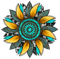 Thumbnail for Sunflower, Cow Print Flower, Turquoise Flower, Western Flower, wood sign, Door Hanger, DECOE-W-091 - DecoExchange¬Æ