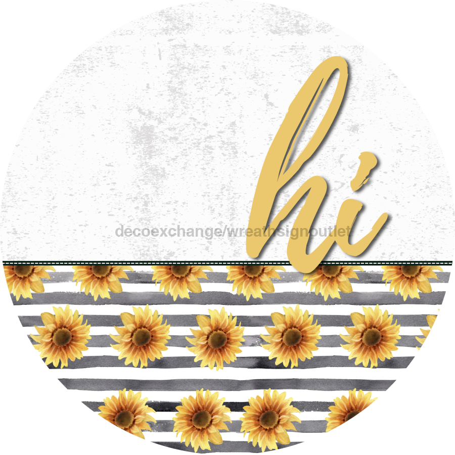 Sunflower Door Hanger Dco-01607-Dh 18’ Round Wood