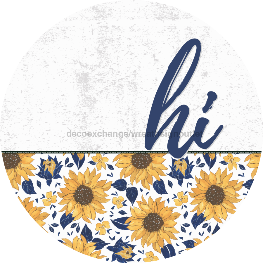 Sunflower Door Hanger Dco-01609-Dh 18’ Round Wood