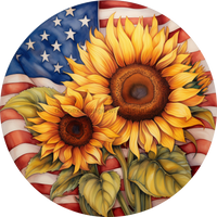 Thumbnail for Sunflower Door Hanger Welcome Dco - 01330 - Dh 18’ Round Wood