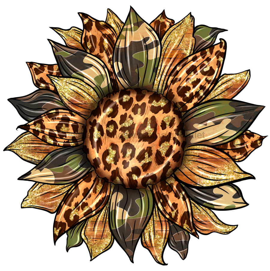 Sunflower, Fall Flower, Animal Print Flower, Army Flower, wood sign, DECOE-W-075 - DecoExchange¬Æ