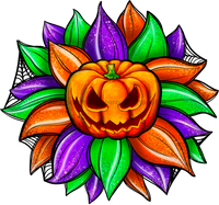 Thumbnail for Sunflower, Halloween Flower, Purple Orange Flower, Spooky Flower, wood sign, Door Hanger, DECOE-W-092 - DecoExchange¬Æ