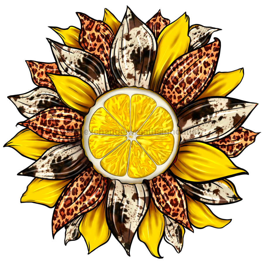 Sunflower, Lemon Sunflower, Animal Print Flower, wood sign, DECOE-W-082 - DecoExchange¬Æ