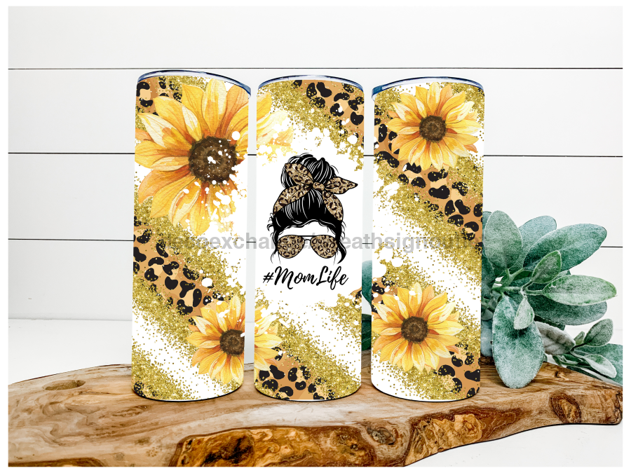 Sunflower Mom Tumbler 20 oz Skinny Tumbler - DECOETUMBLER-149