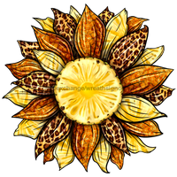 Thumbnail for Sunflower, Pineapple Sunflower, Animal Print Flower, wood sign, DECOE-W-085 door hanger, summer, fall, every day