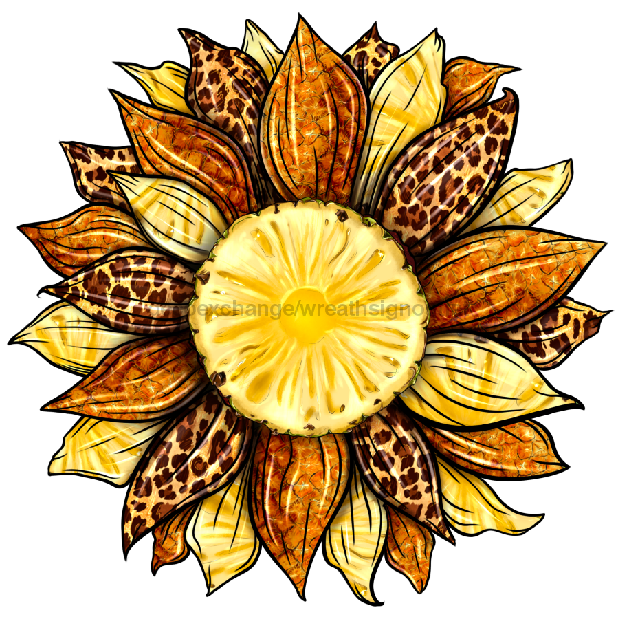 Sunflower, Pineapple Sunflower, Animal Print Flower, wood sign, DECOE-W-085 - DecoExchange¬Æ