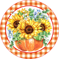 Thumbnail for Wreath Sign, Sunflower Sign, Pumpkin Sign, 10