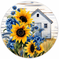 Thumbnail for Sunflower Sign Rustic Dco-00853 For Wreath 10 Round Metal