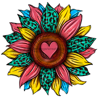 Thumbnail for Sunflower, Valentine Flower, Animal Print Flower, Heart Flower, wood sign, DECOE-W-076 door hanger, summer, valentine