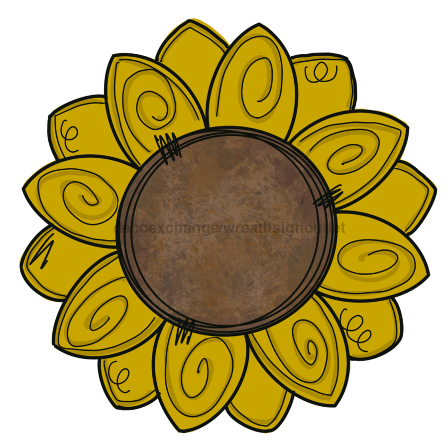 Sunflower Wood Wreath Sign Mj-W-00062 14‚Äô