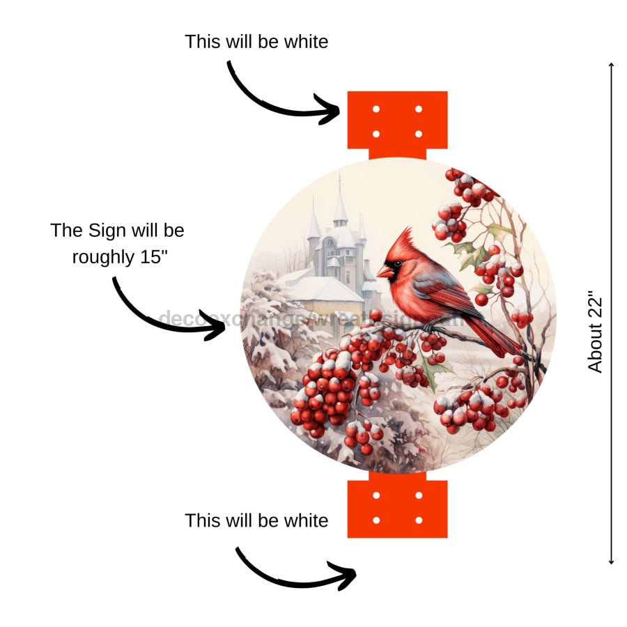 Swag Door Hanger Cardinal Sign 22‚Äô‚Äô Wood Decoe-W-5037-Sb For Wreath