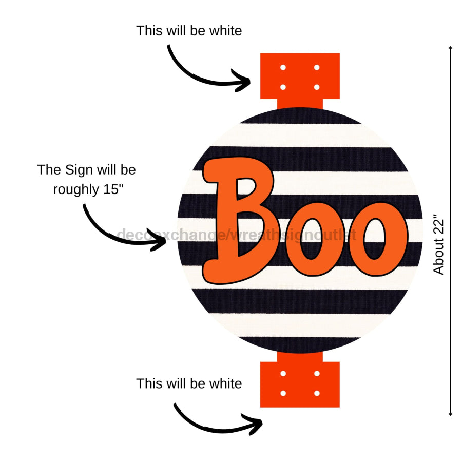 Swag Door Hanger Halloween Boo Sign 22‚Äô‚Äô Wood Decoe-W-4503-Sb For Wreath