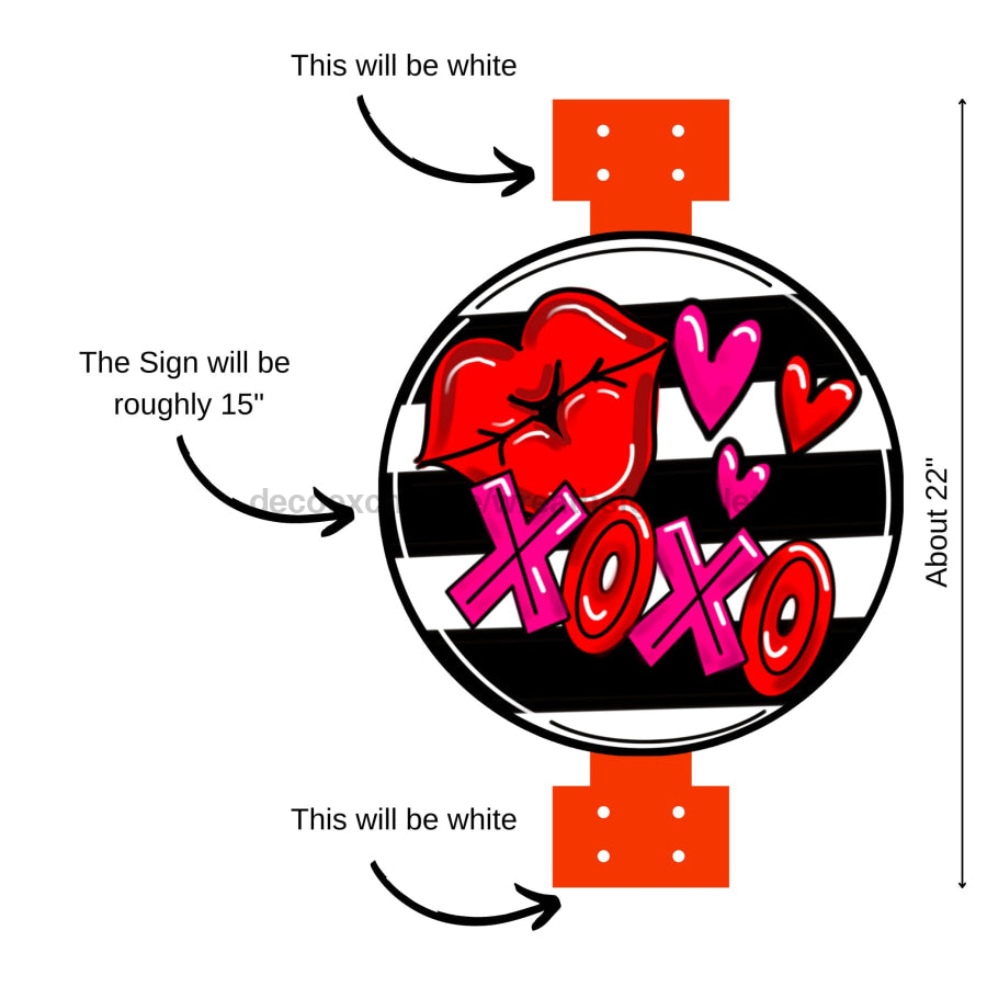 Swag Door Hanger Valentine Sign 22‚Äô‚Äô Wood Decoe-W-2657-Sb For Wreath