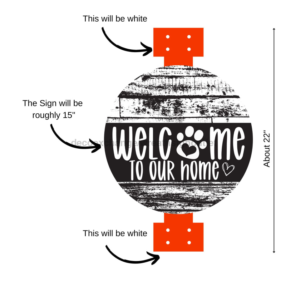 Swag Door Hanger Welcome Dog Sign 22‚Äô‚Äô Wood Decoe-W-4079-Sb For Wreath