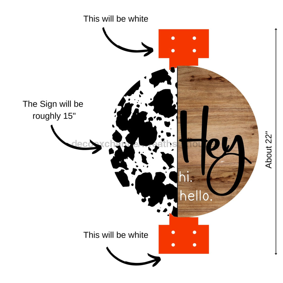 Swag Door Hanger Welcome Sign 22‚Äô‚Äô Wood Decoe-W-4152-Sb For Wreath