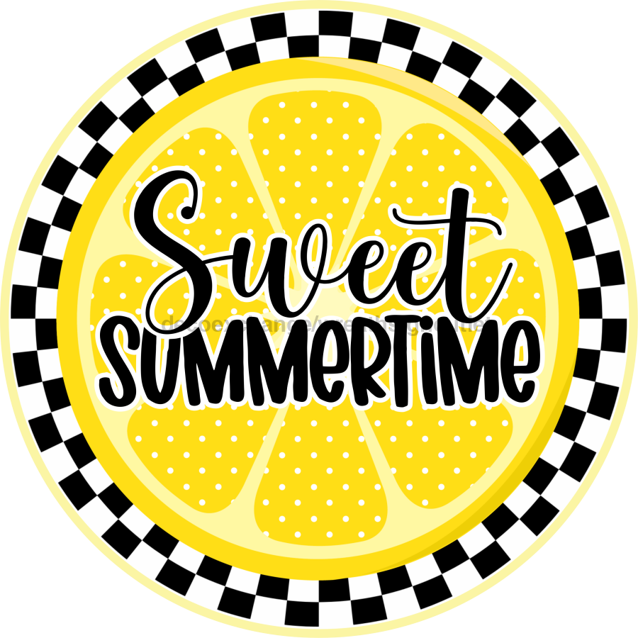 Sweet Summertime Lemon Sign, DECOE-5269-D, Sign For Wreath, 10" Wood Sign