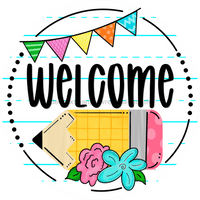 Thumbnail for Teacher Door Hanger Welcome Dco-01303-Dh 18 Round Wood