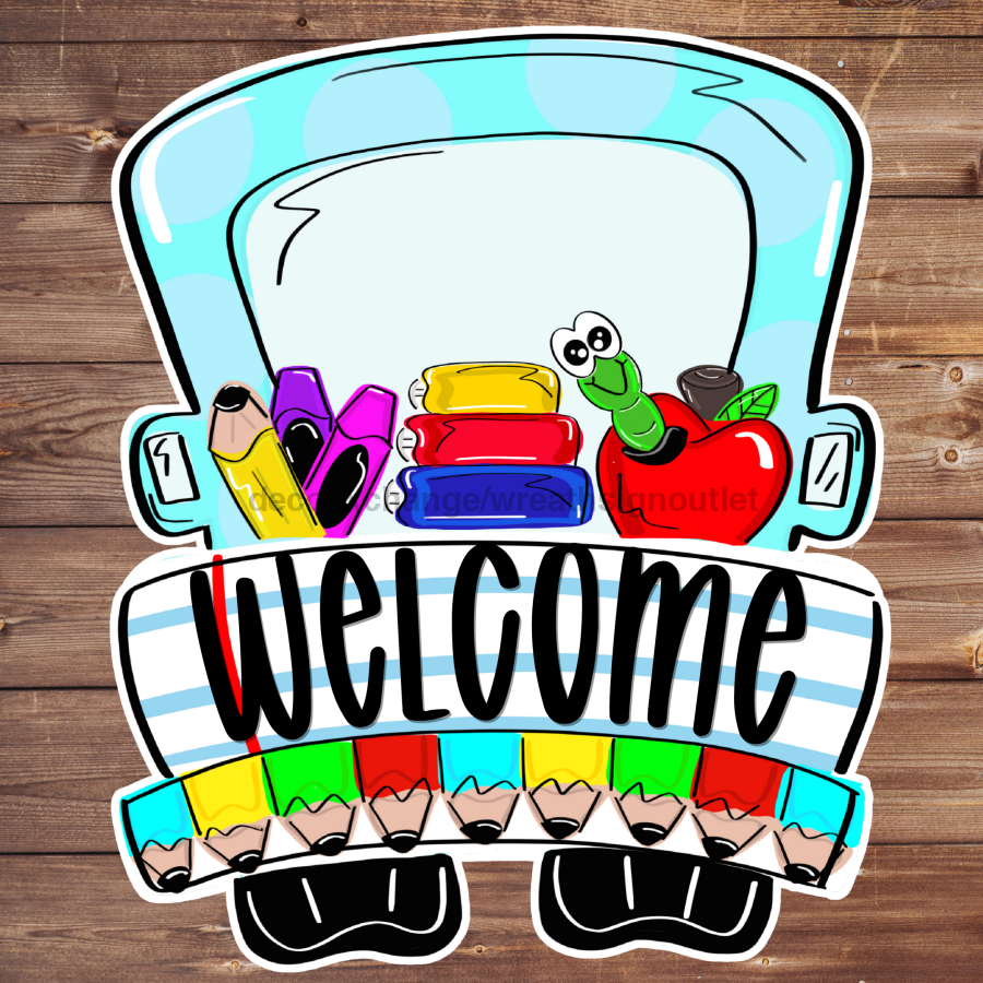 Teacher Welcome Truck Welcome 22" Wood Door Hanger - DECOE-W-323-Welcome-DH