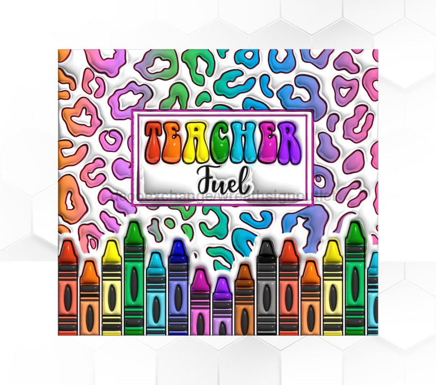 Teacher Fuel Tumbler, 20 oz Skinny Tumbler - DECOETUMBLER-354