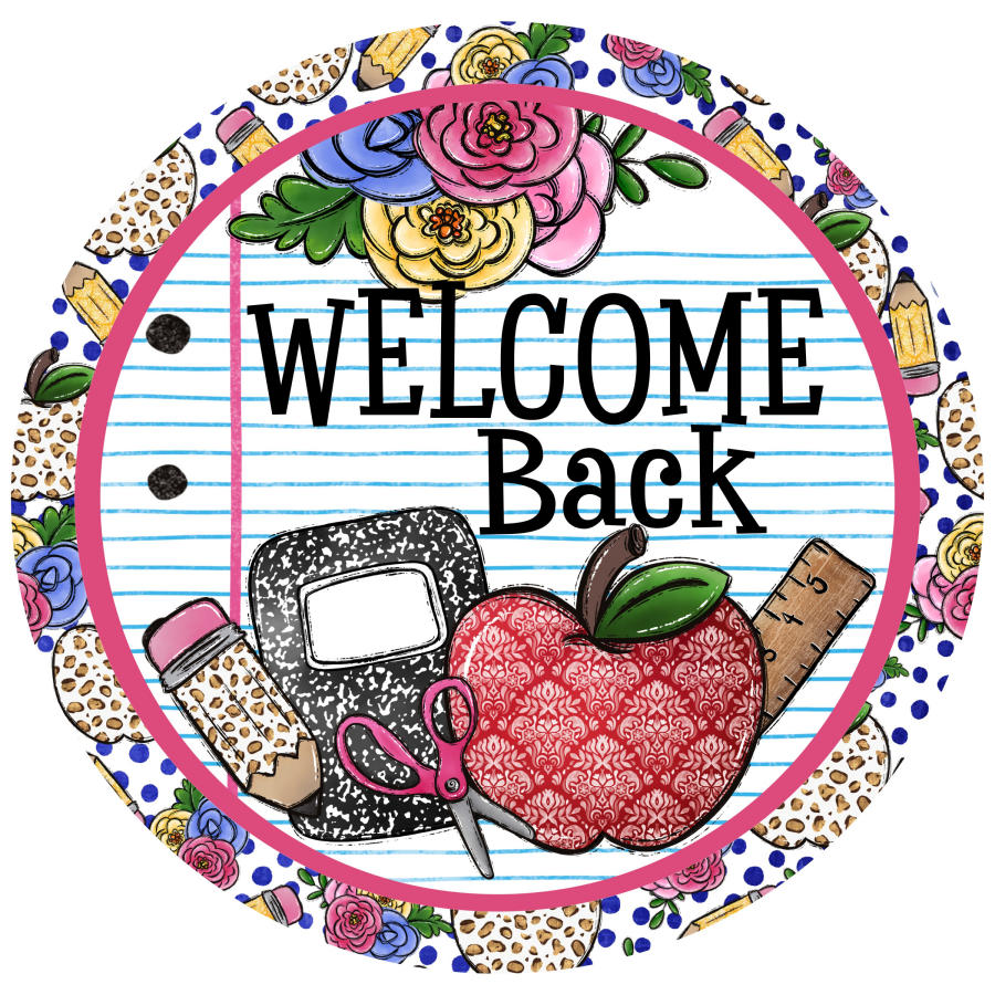Teacher Class room 10" Metal Wreath Sign - DECOE-5200