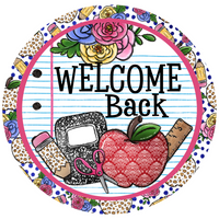 Thumbnail for Teacher Class room 10" Metal Wreath Sign - DECOE-5200