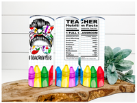 Thumbnail for Teacher Tumbler, Ingredients of Teacher Tumbler, 20 oz Skinny Tumbler - DECOETUMBLER-117