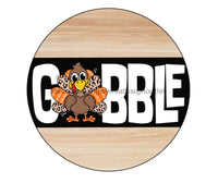 Thumbnail for Thanksgiving Sign, Turkey Sign, CR-078 wood wreath sign, 18 round, Fall