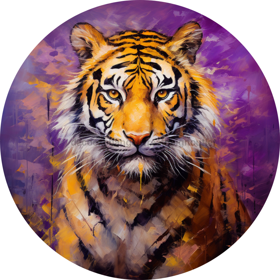 Tiger Wall Art, MB-00004, Sign For Wreath, 10" Metal Sign