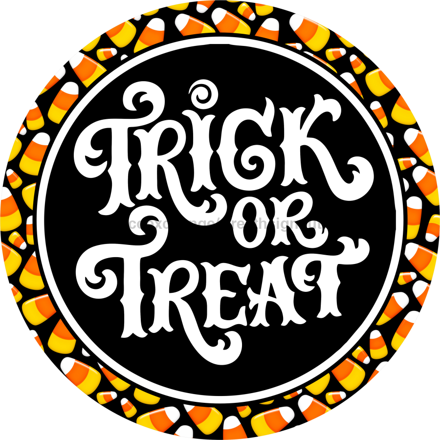 Trick or Treat Halloween Sign, DECOE-5277-D, Sign For Wreath, 10" Wood Sign