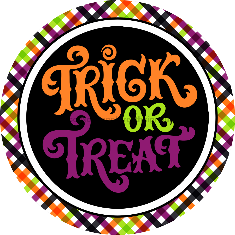 Trick or Treat Sign, DECOE-5284-D, Sign For Wreath, 10" Wood Sign
