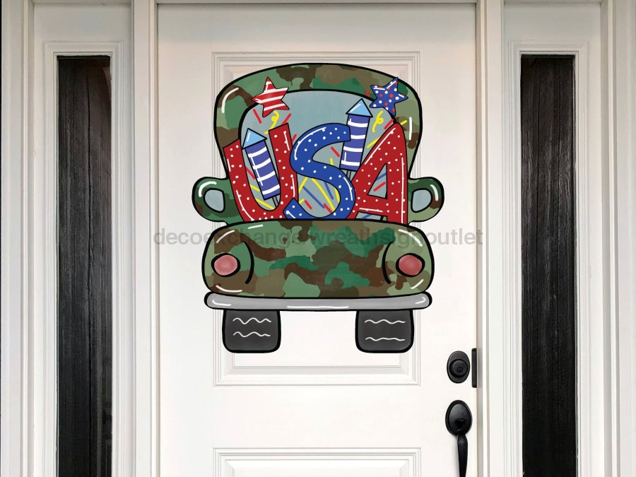 Truck Sign Patriotic Wood Sign Door Hanger Decoe-W-125 22