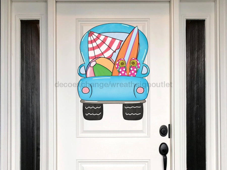 Truck Sign Summer Beach Wood Sign Door Hanger Decoe-W-130 22