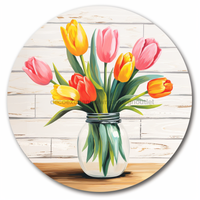 Thumbnail for Tulip Sign Spring Dco-00852 For Wreath 10 Round Metal