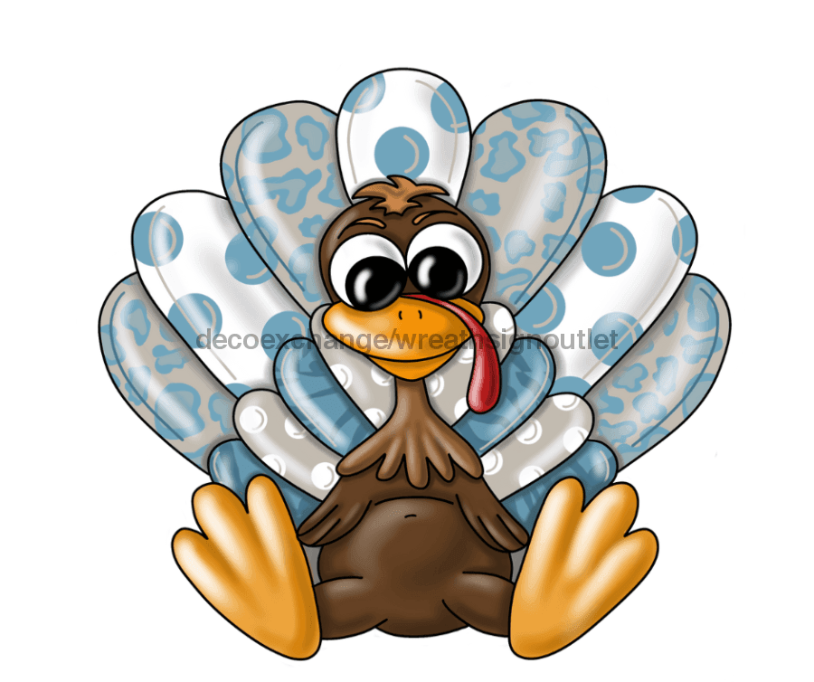 Turkey Sign, Blue and Tan Turkey, Fall Sign, Autumn Sign, wood sign, PCD-W-031 door hanger, fall