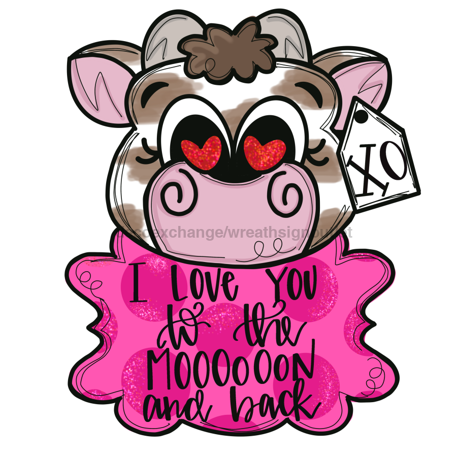 Valentine Cow Door Hanger Mj-W-00040 22‚Äô Wood