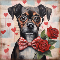 Thumbnail for Valentine Dog With Glasses Sign Funny Animal Wall Art Dco-01127 For Wreath 10X10 Metal