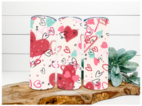 Thumbnail for Valentine Doodle Hearts Tumbler, 20 oz Skinny Tumbler - DECOETUMBLER-127