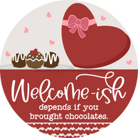 Thumbnail for Valentine Door Hanger Welcomeish Dco-01041 Sign For Wreath 18 Round